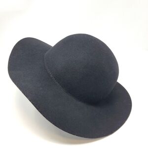 H & M DIVIDED 100% WOOL BLACK HAT  FLOPPY FESTIVAL CLASSIC WOMEN SIZE LARGE 58